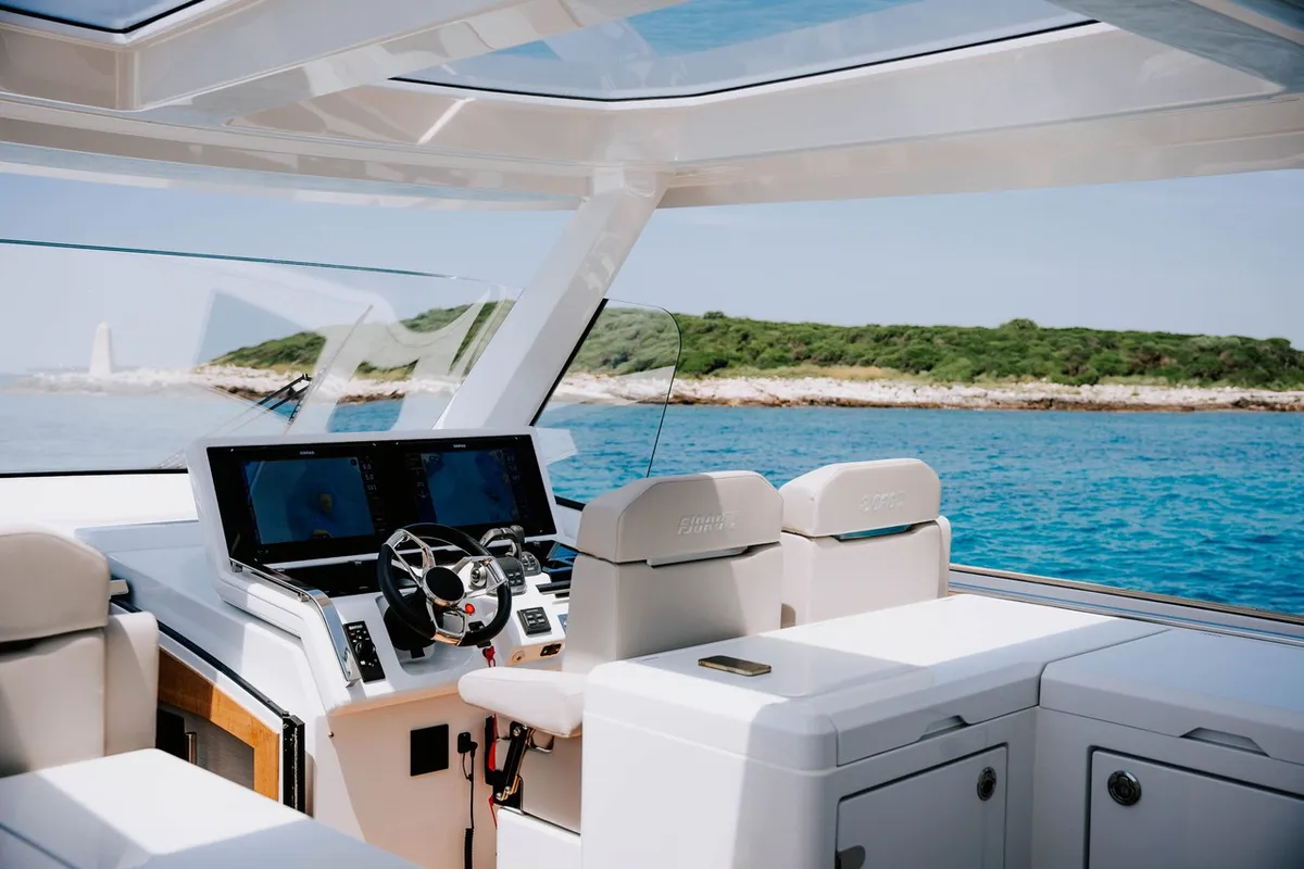 Alb 2, a Fjord 53 XL motor yacht at Podstrana - Miljevac, Croatia