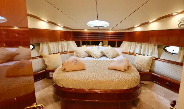 Paladino, a Fairline Squadron 55 motor yacht at Riposto, Italy