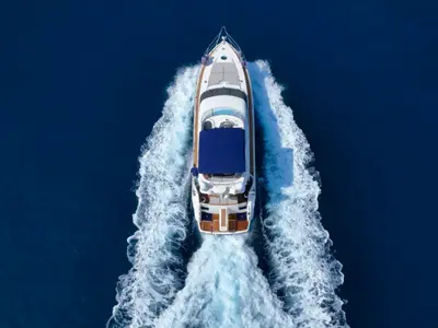 Paladino, a Fairline Squadron 55 motor yacht at Riposto, Italy