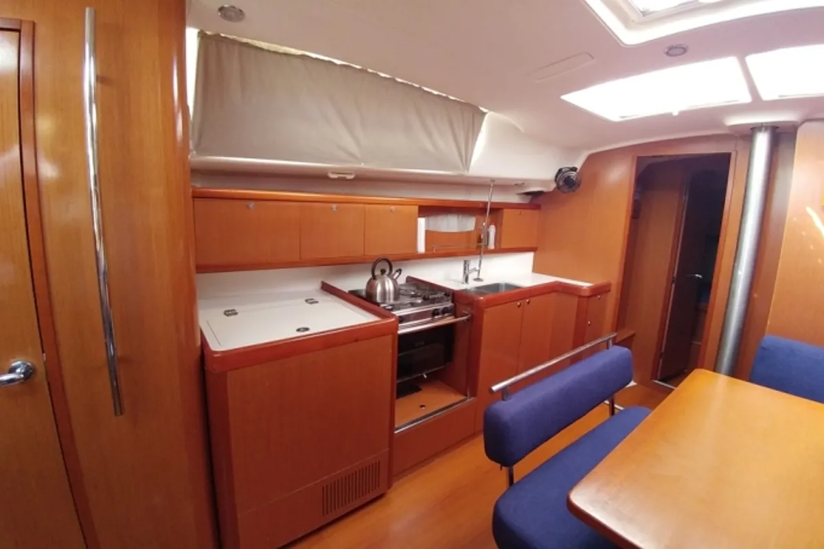 Galley of Beluga, a Beneteau Oceanis 43 sailboat at Municipal Unit of Elefsina, Greece