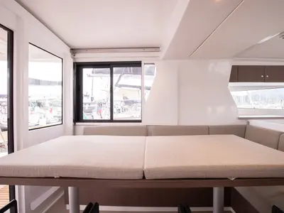 Salon of Peppina - Standard Line, a Bali 4.2 catamaran at Salerno, Italy