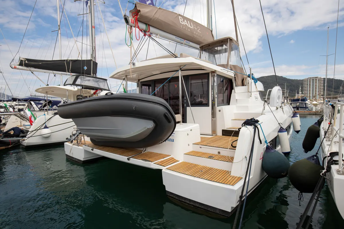 Exterior view of Peppina - Standard Line, a Bali 4.2 catamaran at Salerno, Italy
