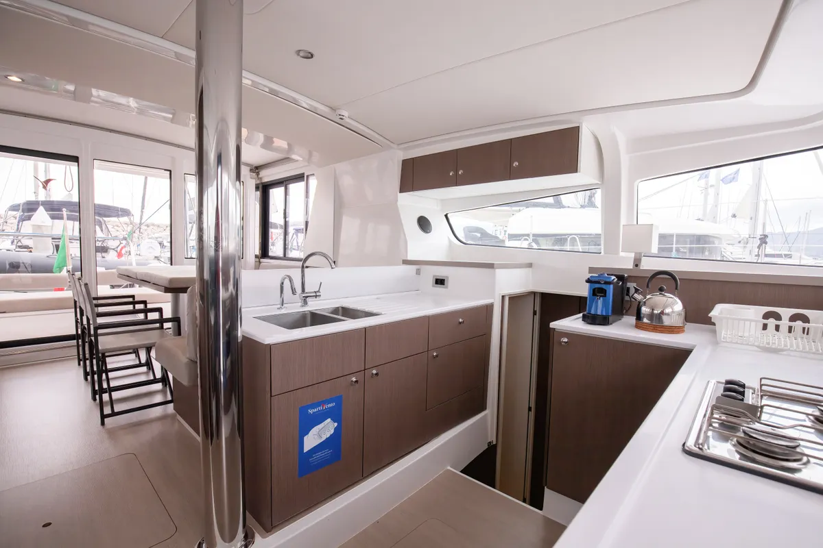 Galley of Peppina - Standard Line, a Bali 4.2 catamaran at Salerno, Italy