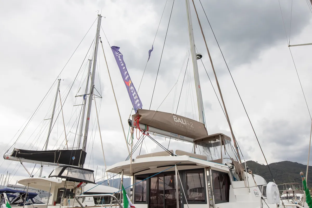 Exterior view of Peppina - Standard Line, a Bali 4.2 catamaran at Salerno, Italy