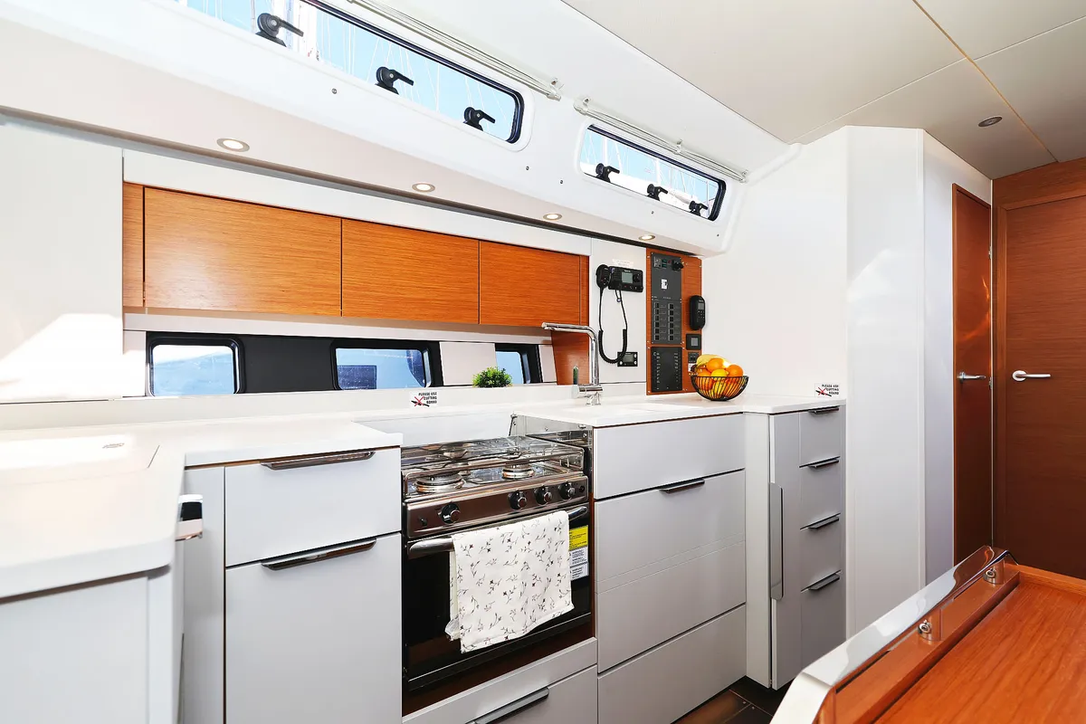 Galley of Blondie - Ow, a Hanse 460 sailboat at Grad Kaštela, Croatia