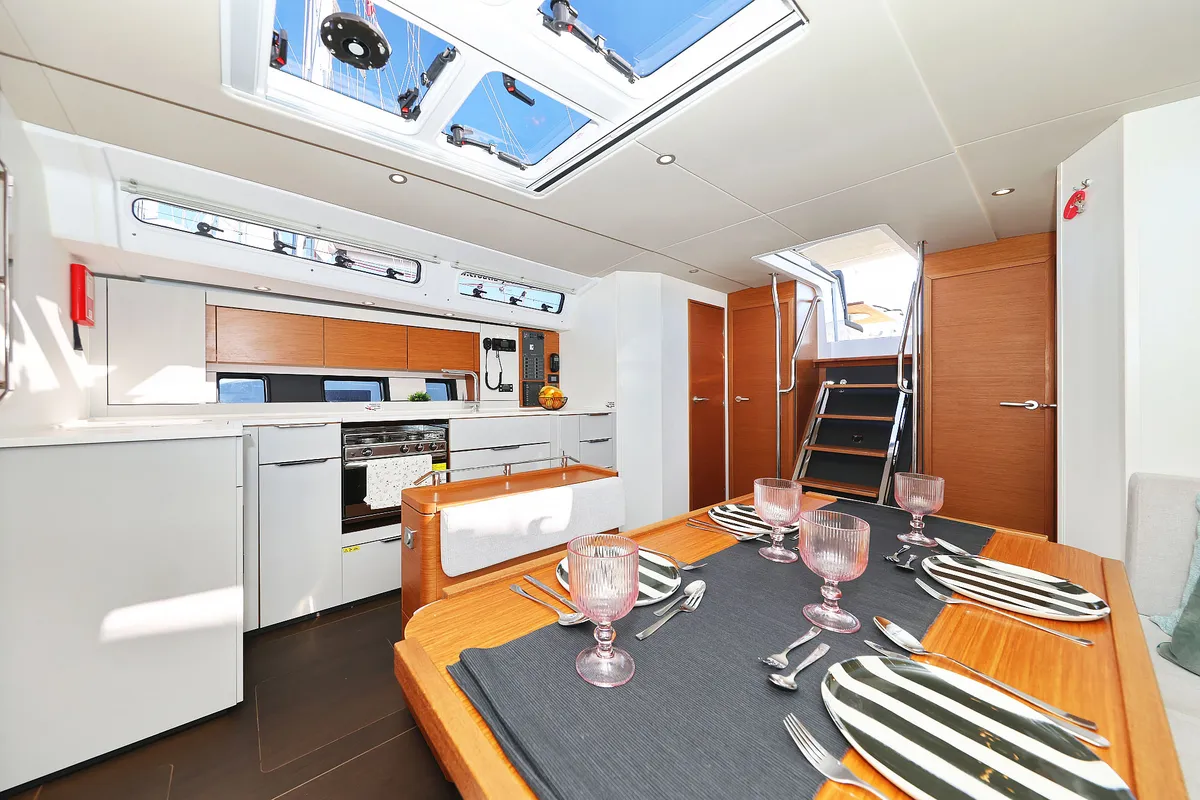 Salon of Blondie - Ow, a Hanse 460 sailboat at Grad Kaštela, Croatia