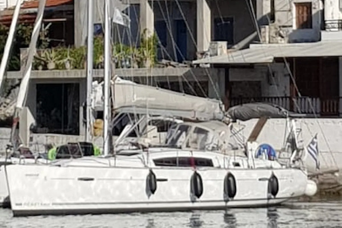Exterior view of Anassa, a Beneteau Oceanis 40 sailboat at Volos, Greece