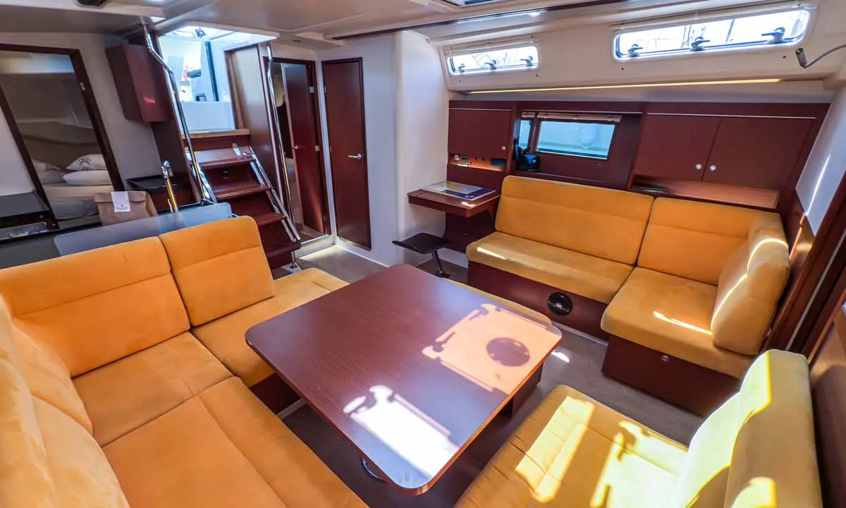 Salon of Sea Legend, a Hanse 455 sailboat at Grad Pula, Croatia