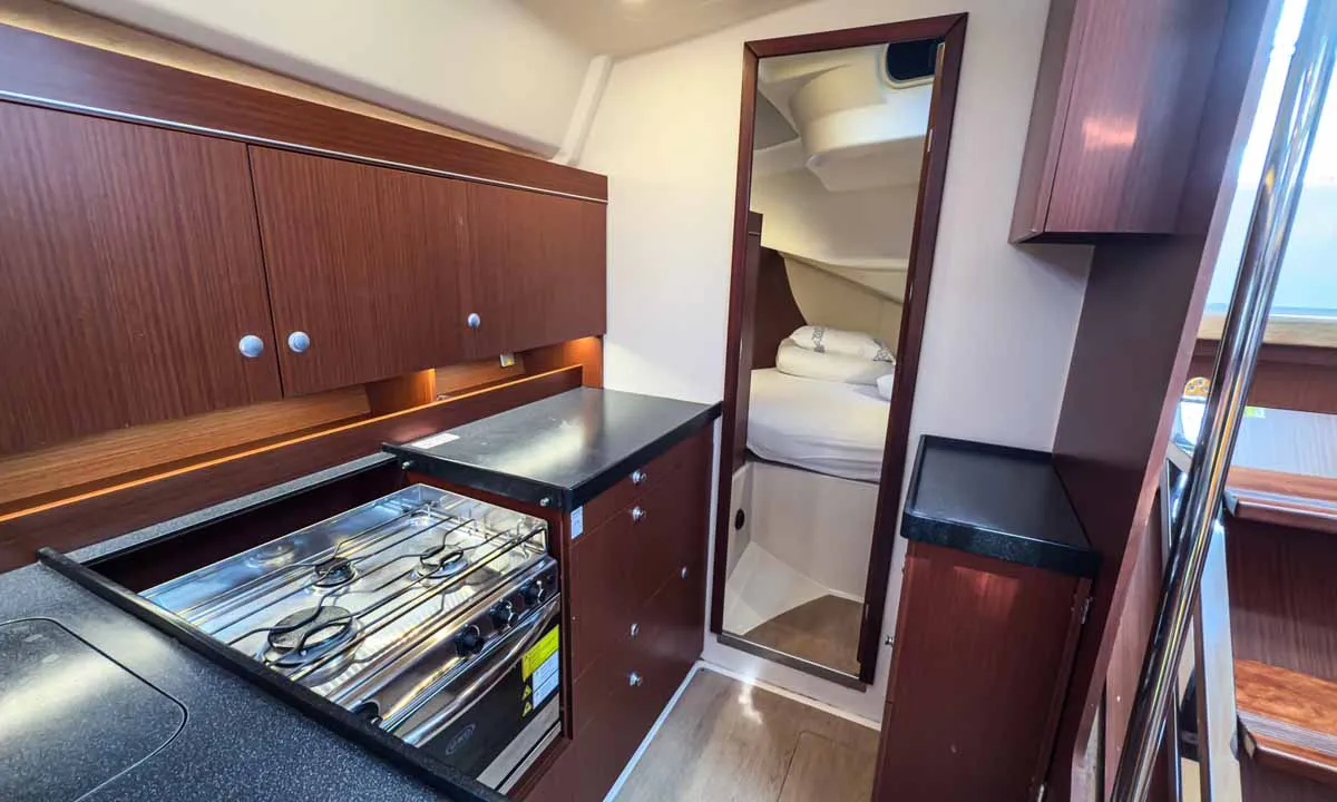Galley of Sea Legend, a Hanse 455 sailboat at Grad Pula, Croatia