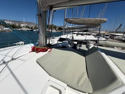 Deck of OCTOPUSSY, a Bali 4.2 catamaran at Athens, Greece