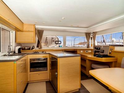 Galley of EmoSEAon, a Lagoon 450 F catamaran at Municipal Unit of Lefkada, Greece