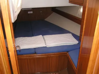 Cabin on Portugizac, a Bavaria 50 sailboat at Grad Trogir, Croatia