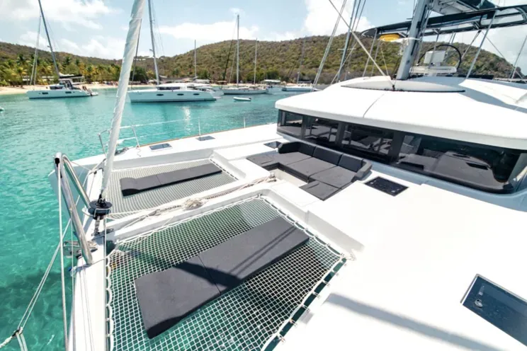 Galley of Queen of Hearts, a Lagoon 52 catamaran at Athens, Greece