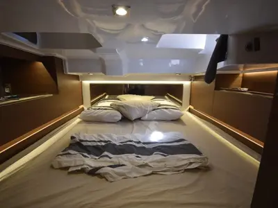 Cabin on 272679 ZD, a Jeanneau Cap Camarat 10.5 WA motorboat at Zadar, Croatia