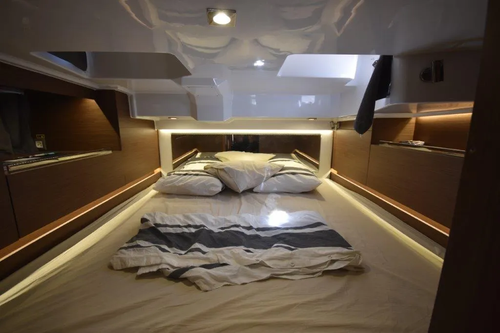 Cabin on 272679 ZD, a Jeanneau Cap Camarat 10.5 WA motorboat at Zadar, Croatia