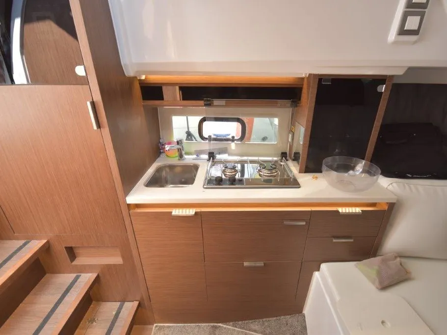 Galley of 272679 ZD, a Jeanneau Cap Camarat 10.5 WA motorboat at Zadar, Croatia