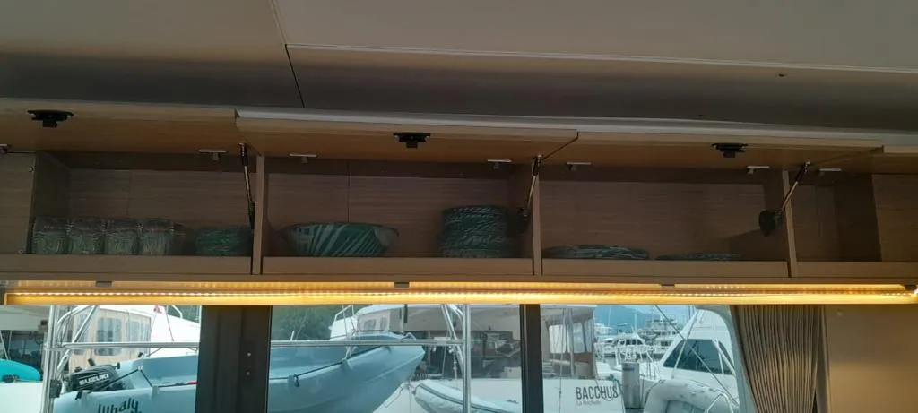 Galley of Venus, a Lagoon 46 catamaran at Roche Caiman, Seychelles
