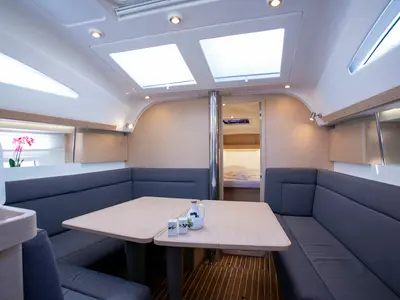 Salon of Janina, a Elan Impression 40 sailboat at Grad Pula, Croatia