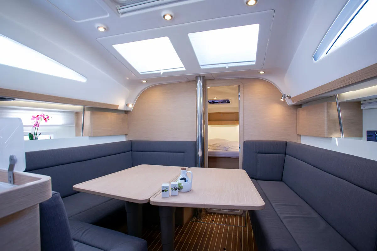 Salon of Janina, a Elan Impression 40 sailboat at Grad Pula, Croatia