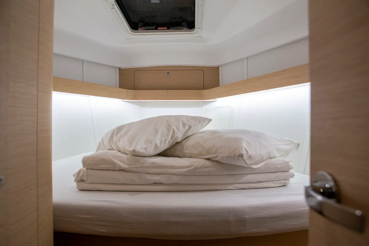 Cabin on Janina, a Elan Impression 40 sailboat at Grad Pula, Croatia