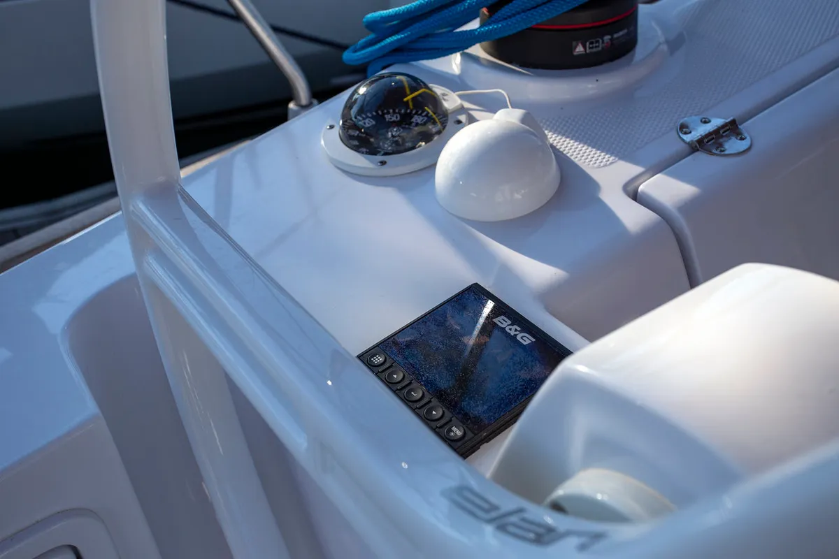 Cockpit of Janina, a Elan Impression 40 sailboat at Grad Pula, Croatia