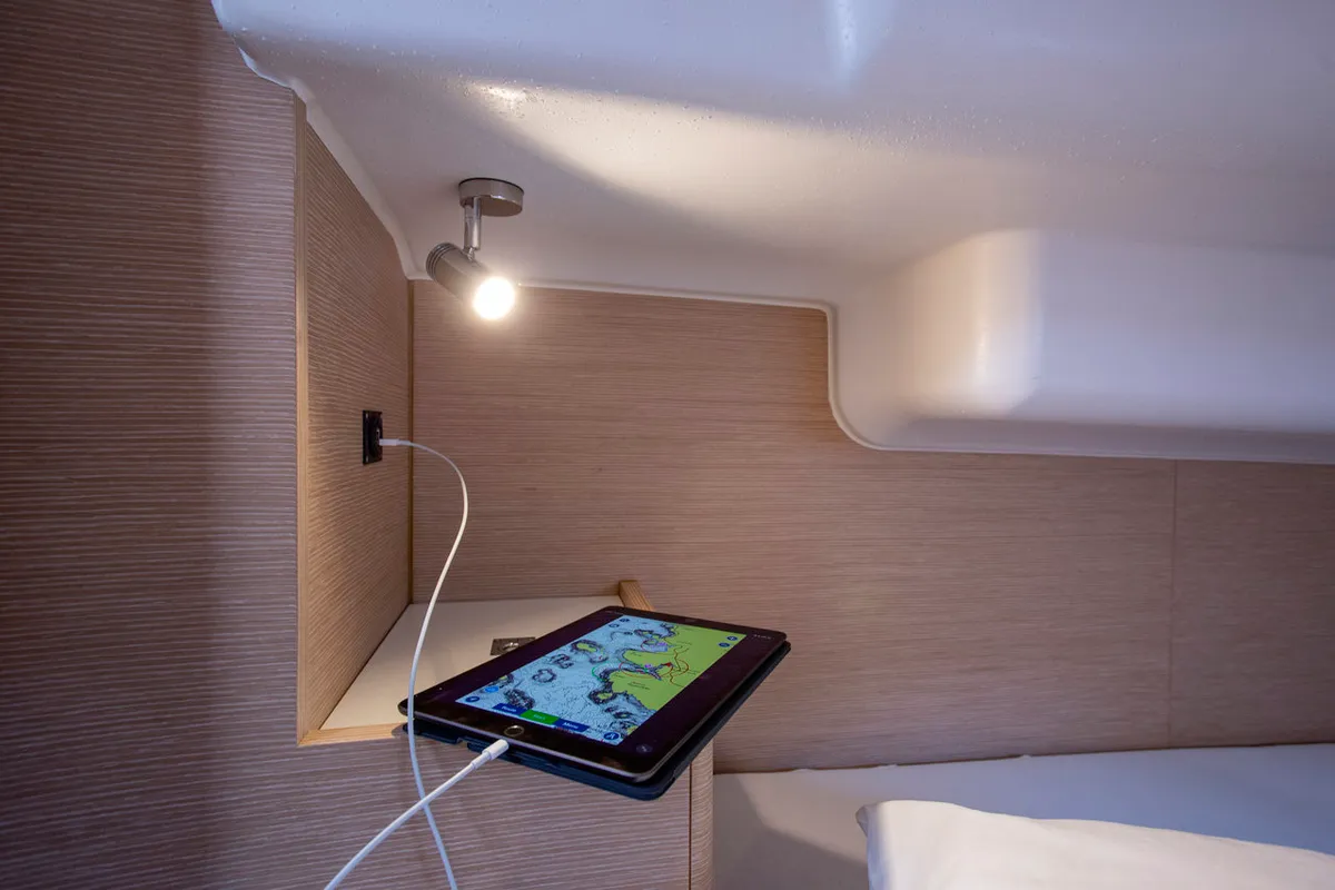Cabin on Janina, a Elan Impression 40 sailboat at Grad Pula, Croatia