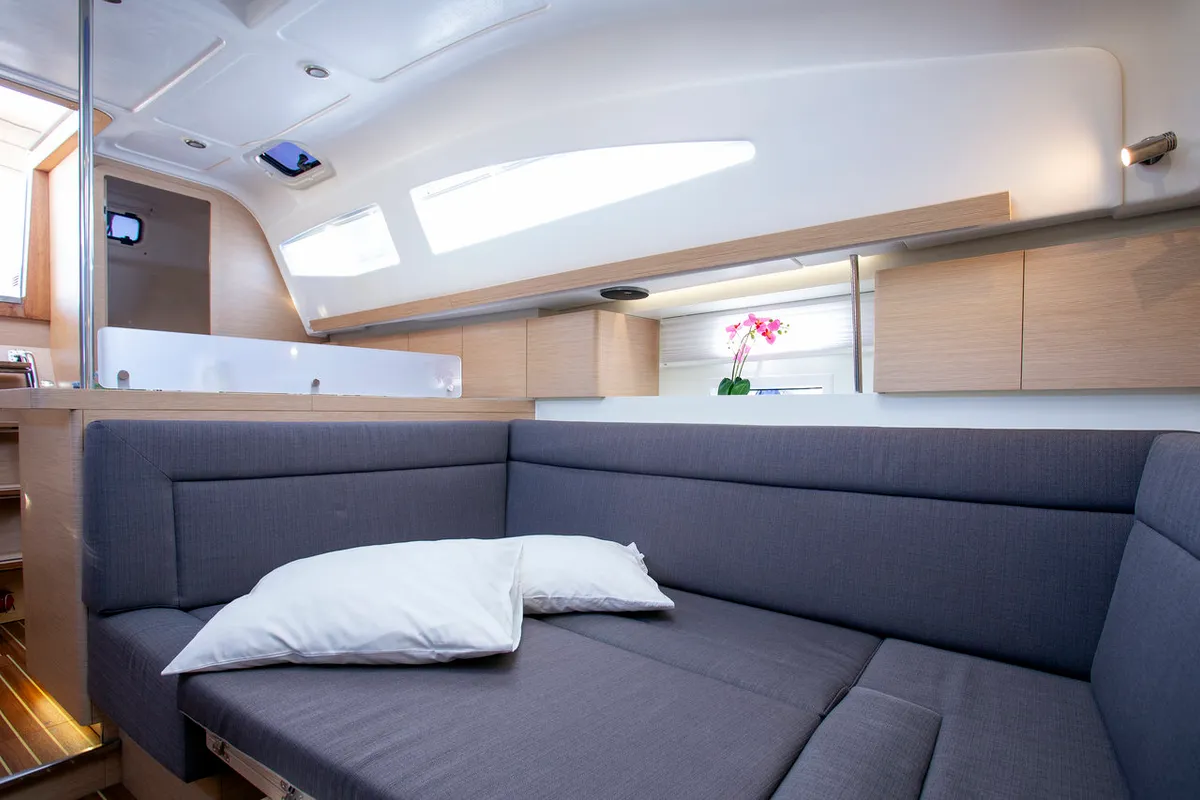 Salon of Janina, a Elan Impression 40 sailboat at Grad Pula, Croatia