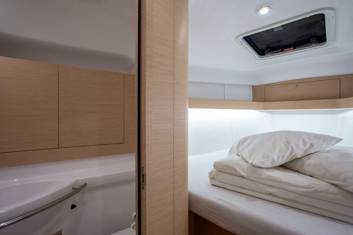 Cabin on Janina, a Elan Impression 40 sailboat at Grad Pula, Croatia
