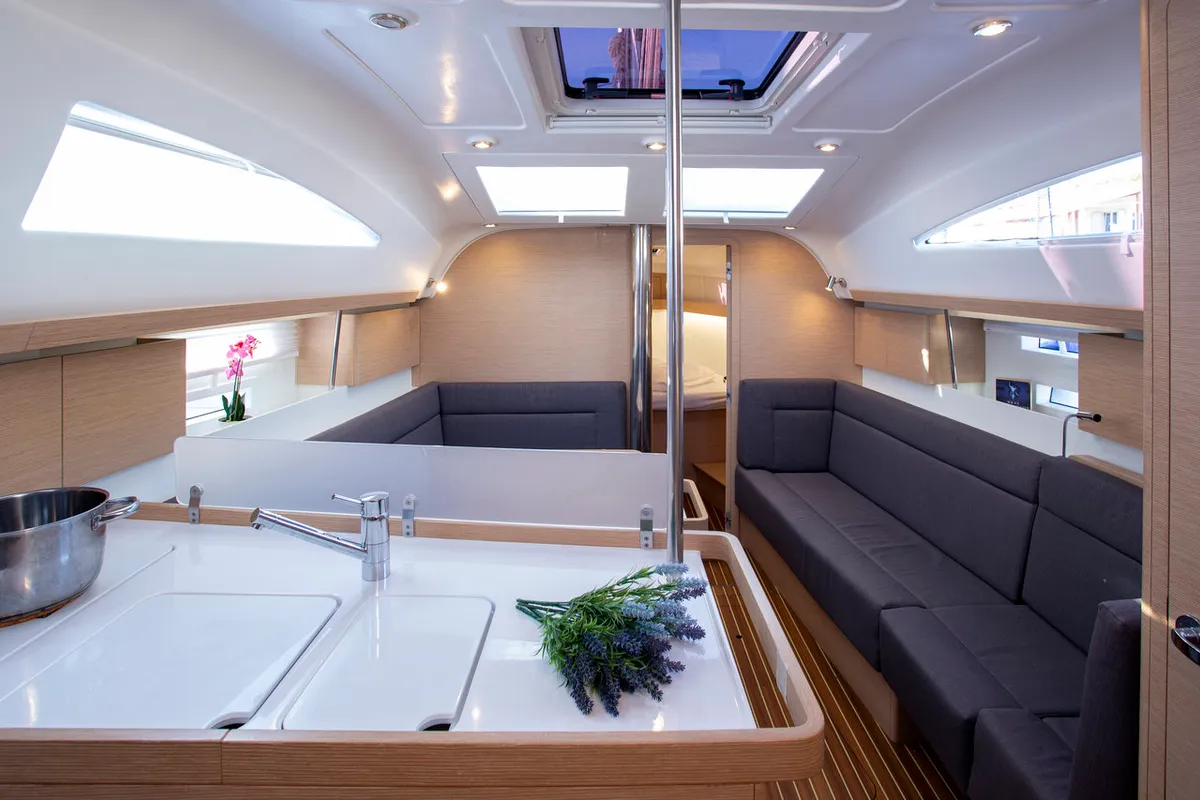 Galley of Janina, a Elan Impression 40 sailboat at Grad Pula, Croatia