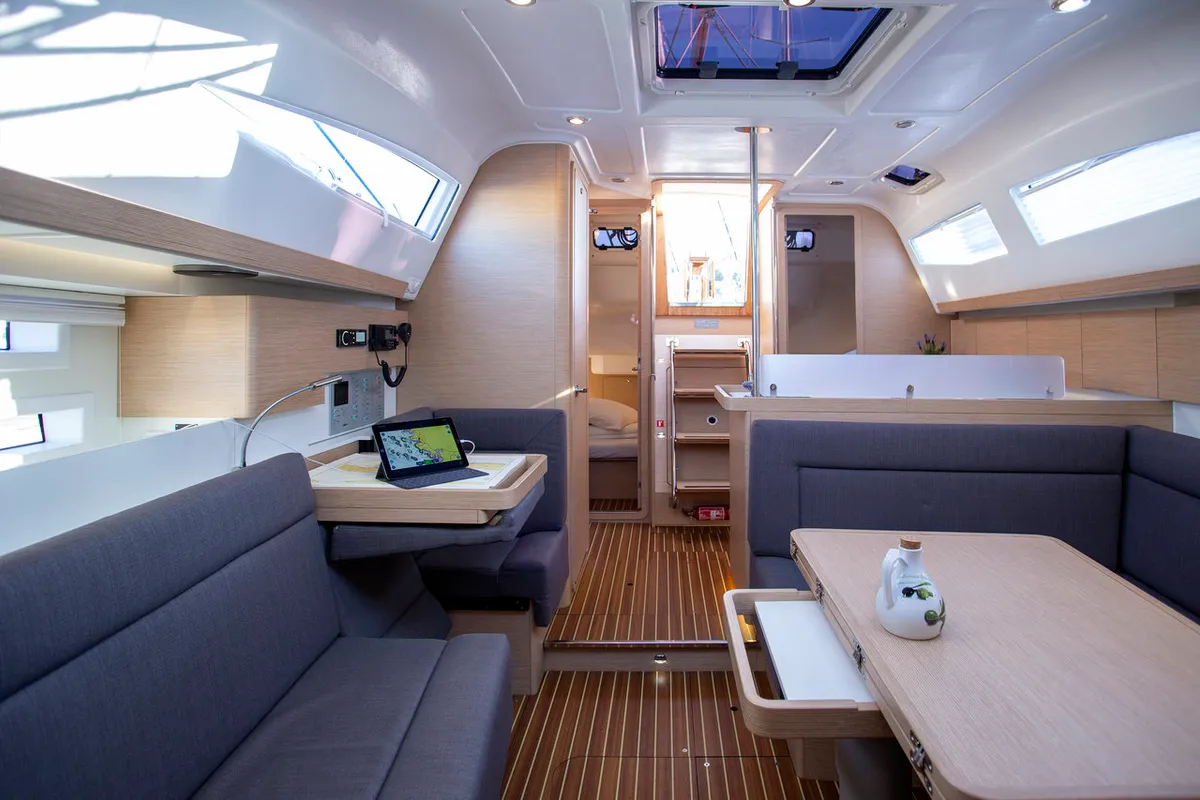 Salon of Janina, a Elan Impression 40 sailboat at Grad Pula, Croatia