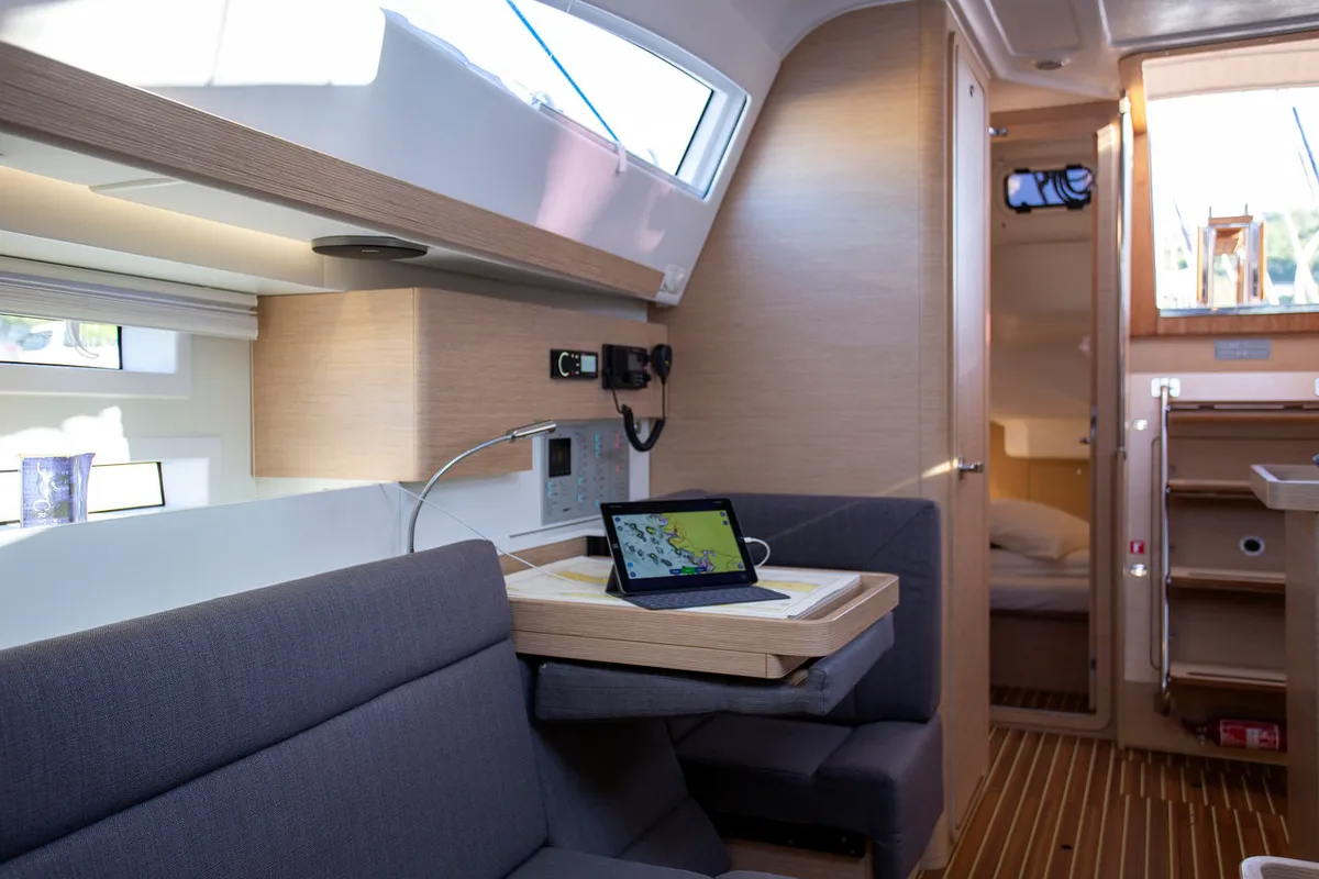 Salon of Janina, a Elan Impression 40 sailboat at Grad Pula, Croatia