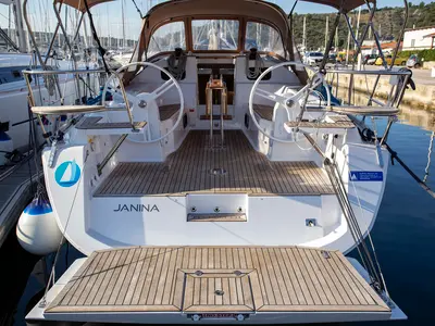 Cockpit of Janina, a Elan Impression 40 sailboat at Grad Pula, Croatia