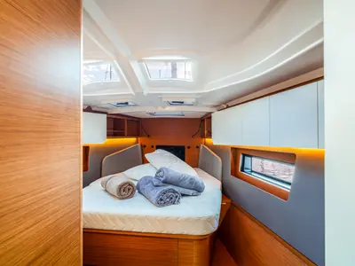 Cabin on Mahsa, a Dufour 41 sailboat at Olbia, Italy