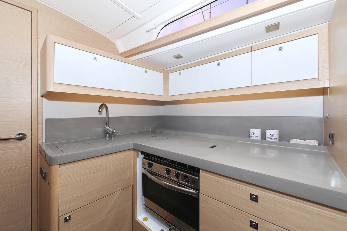 Galley of Polar Flow, a Dufour 470 sailboat at Primošten, Croatia