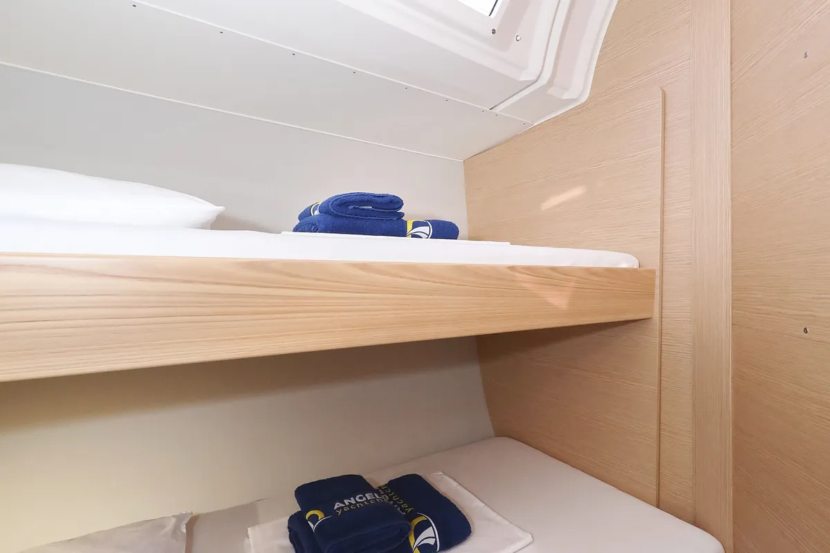 Cabin on Polar Flow, a Dufour 470 sailboat at Primošten, Croatia