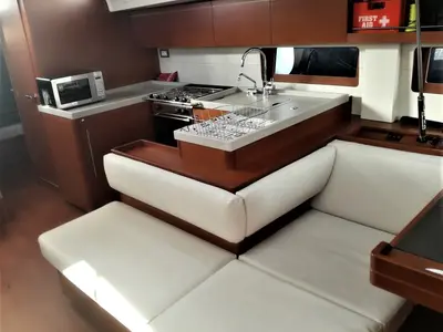 Galley of Aeolian Muse, a Beneteau Oceanis 51.1 sailboat at Preveza, Greece