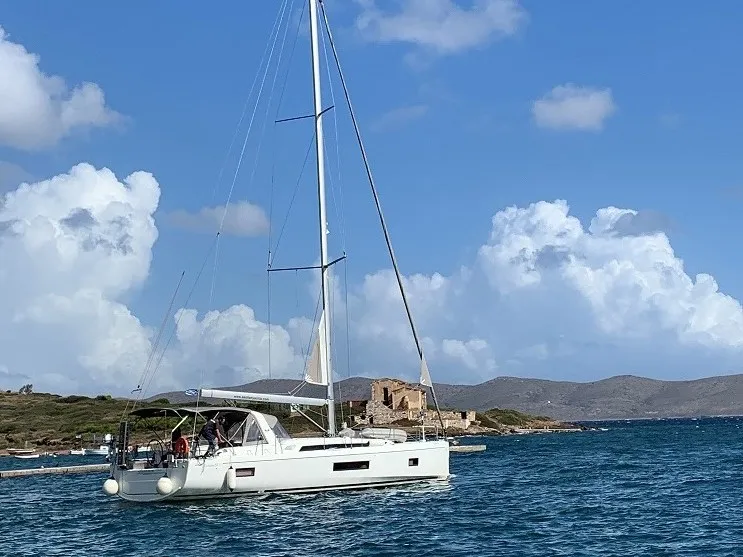 Exterior view of Aeolian Muse, a Beneteau Oceanis 51.1 sailboat at Preveza, Greece