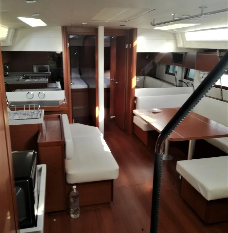 Salon of Aeolian Muse, a Beneteau Oceanis 51.1 sailboat at Preveza, Greece