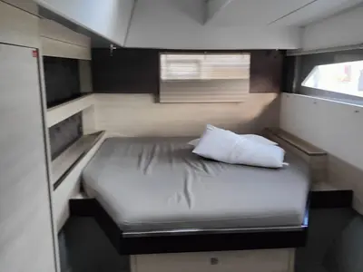 Cabin on La Suerte, a Leopard 50 catamaran at Procida, Italy