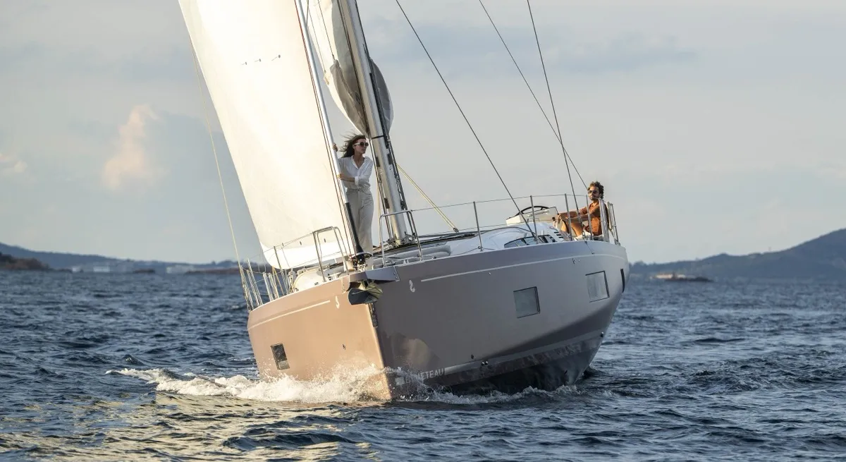 Exterior view of Margarita, a Beneteau Oceanis 52 sailboat at Olbia, Italy