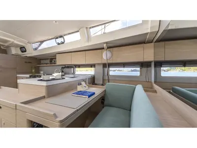 Galley of Margarita, a Beneteau Oceanis 52 sailboat at Olbia, Italy