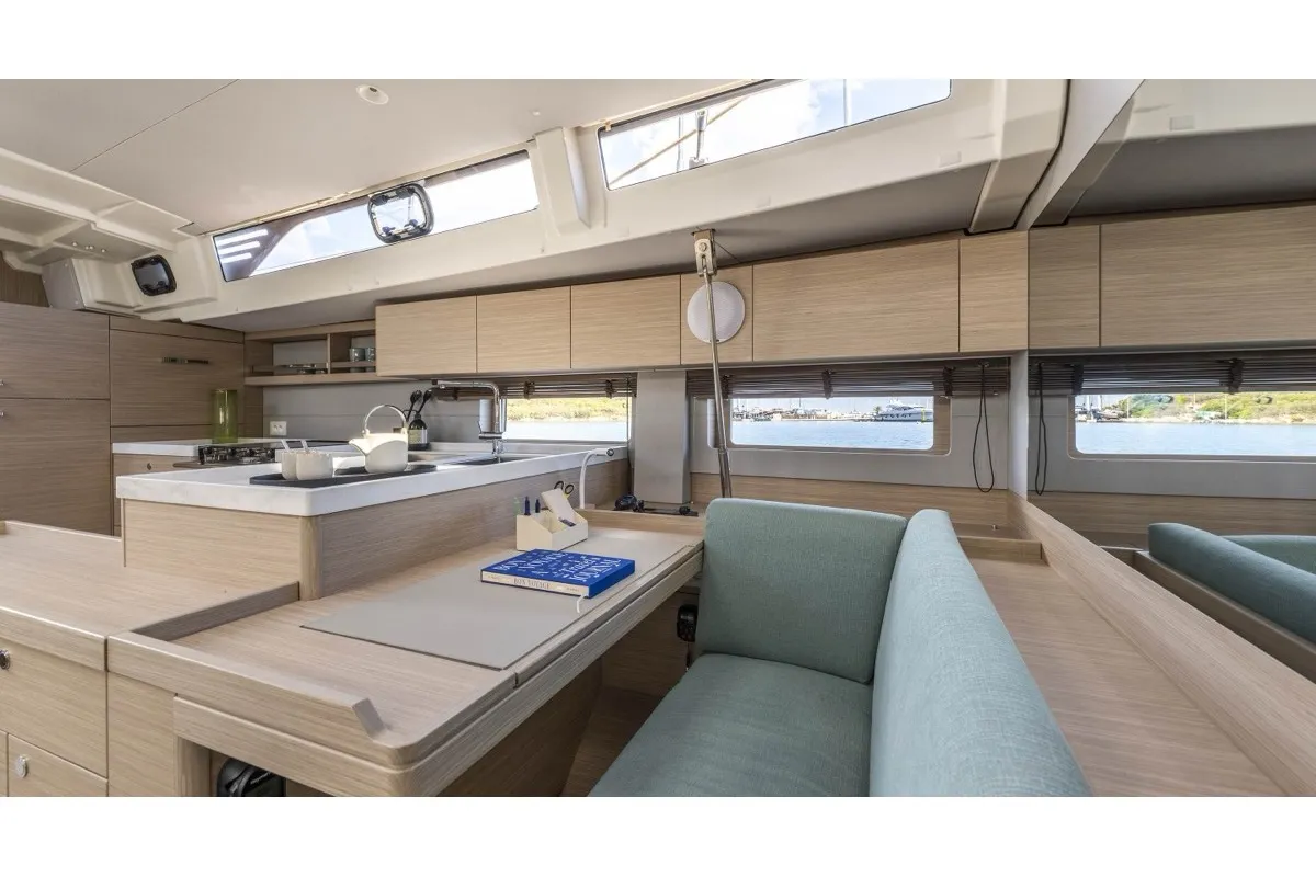 Galley of Margarita, a Beneteau Oceanis 52 sailboat at Olbia, Italy