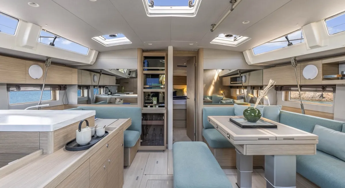 Salon of Margarita, a Beneteau Oceanis 52 sailboat at Olbia, Italy
