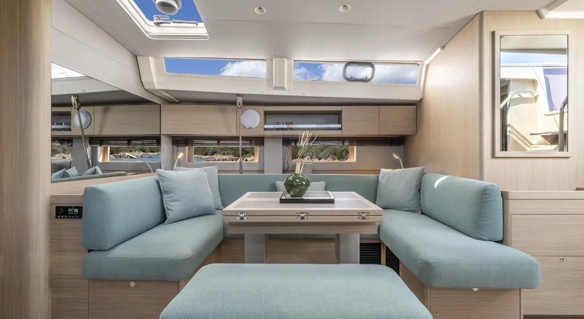 Salon of Margarita, a Beneteau Oceanis 52 sailboat at Olbia, Italy