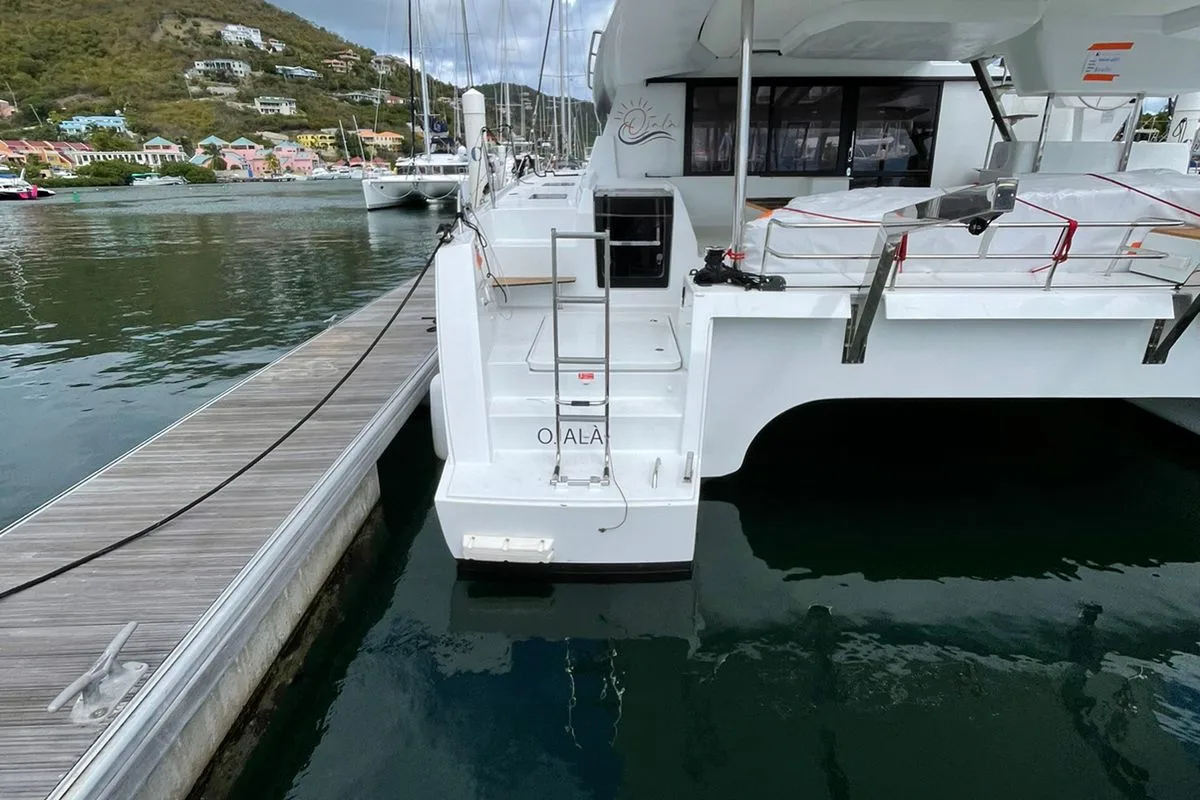 Deck of Ojala, a Fountaine Pajot Tanna 47 catamaran at Charlotte Amalie, United States