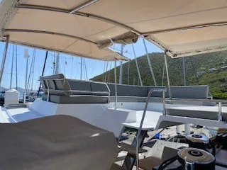 Deck of Ojala, a Fountaine Pajot Tanna 47 catamaran at Charlotte Amalie, United States