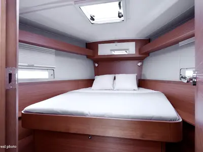 Cabin on Noah, a Dufour 430 sailboat at Cannigione, Italy