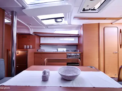 Galley of Noah, a Dufour 430 sailboat at Cannigione, Italy