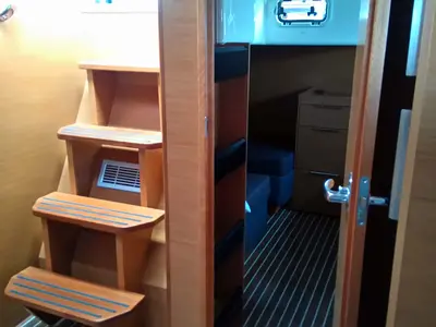 Salon of Rhea, a Bavaria Sport 400 Open motor yacht at Punat, Croatia