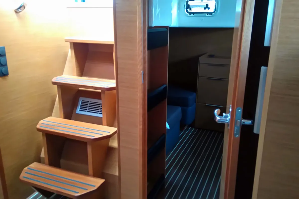 Salon of Rhea, a Bavaria Sport 400 Open motor yacht at Punat, Croatia